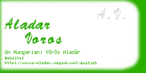 aladar voros business card