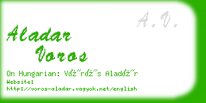 aladar voros business card